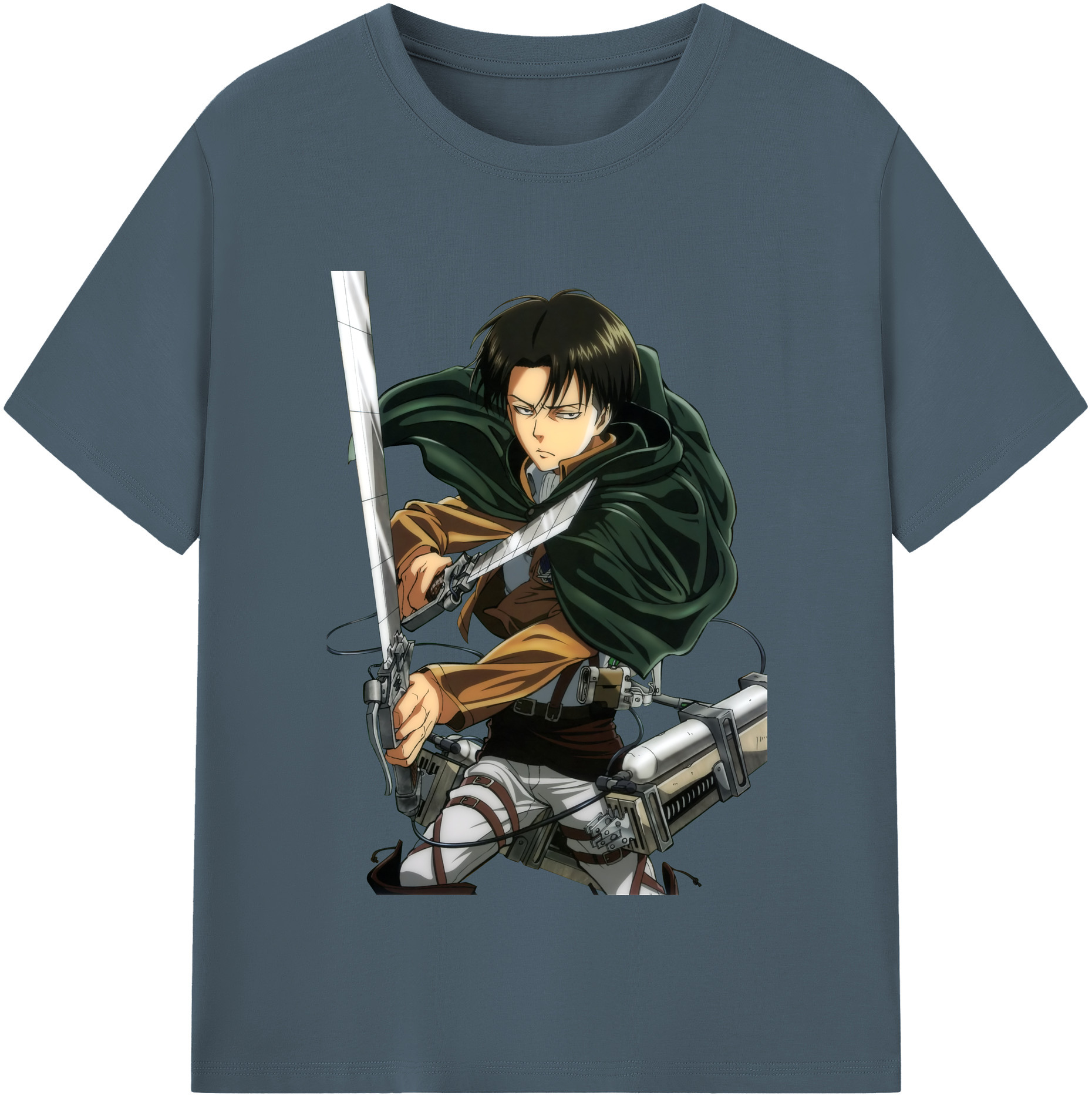 （画像用） 進撃の巨人 リヴァイ·アッカーマン Attack on Titan Levi Ackerman 綿100％半袖Tシャツ（フロントプリント）